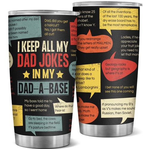 AGOT Dad Gifts for Dad from Children - Christmas Day Birthday Gifts for Dad from Daughter Son Funny Dad Jokes 20oz Tumbler Gift for Men Who Have Everything Bonus Dad